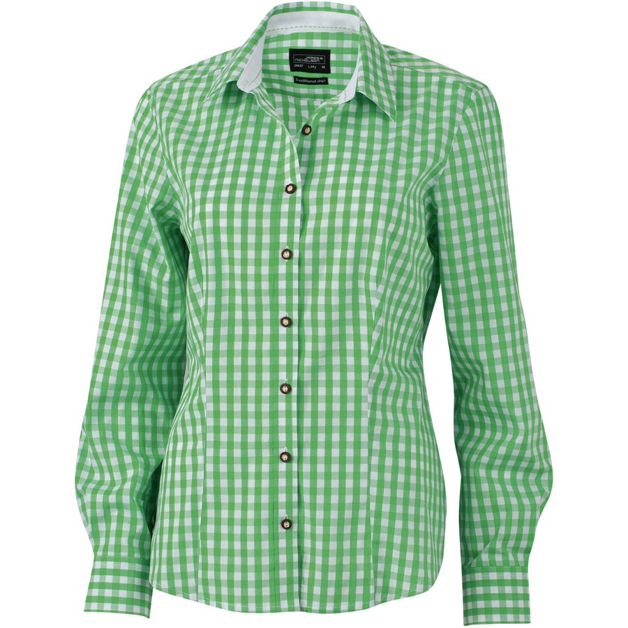 Popeline Karo Trachten Bluse