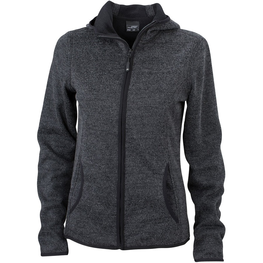Damen Strickfleece Kapuzenjacke