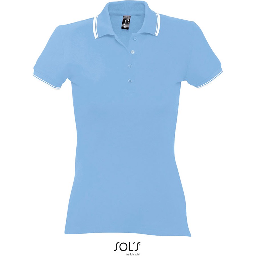 Schweres Damen Piqué Polo mit Streifen