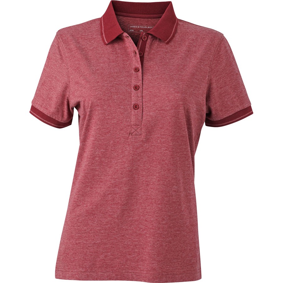 Damen Jersey Melange Polo