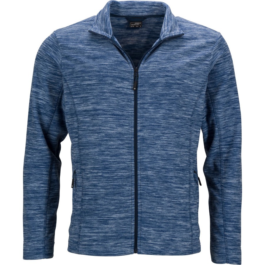 Herren Melange Fleece Jacke