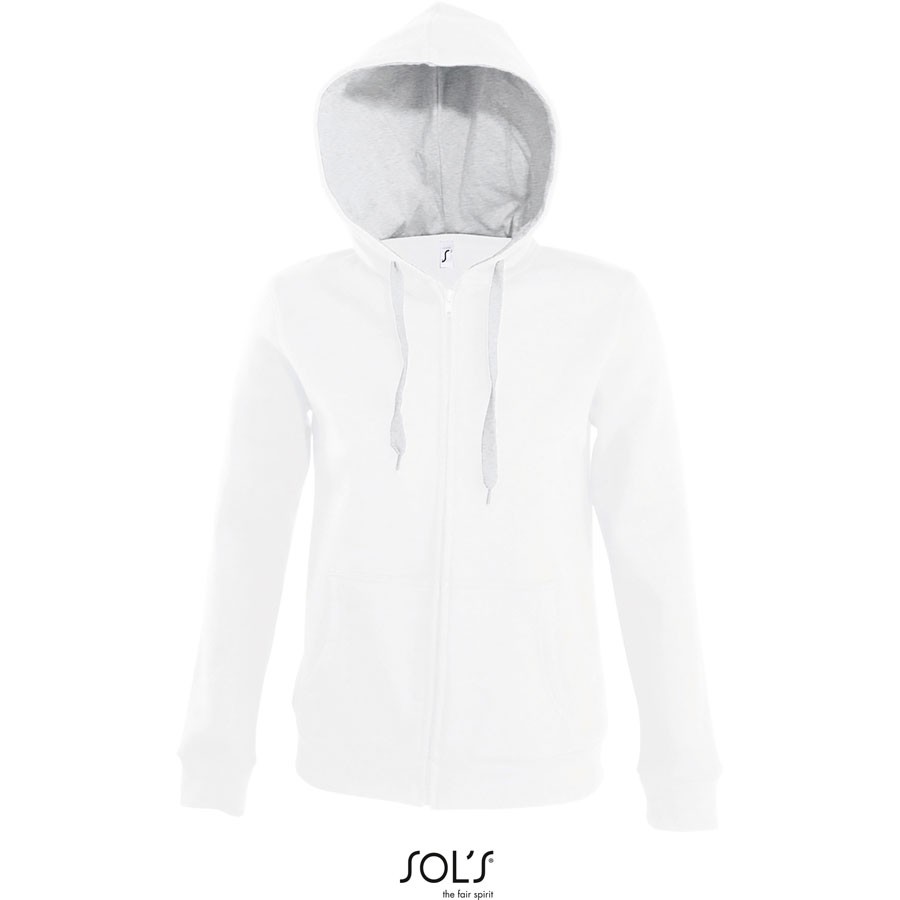 Damen Kontrast Kapuzen Sweatjacke