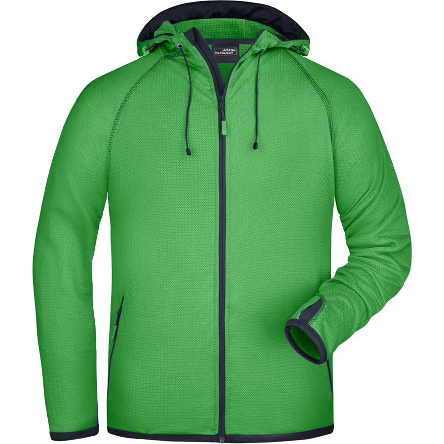 Herren Kapuzen Fleecejacke mit Rauten