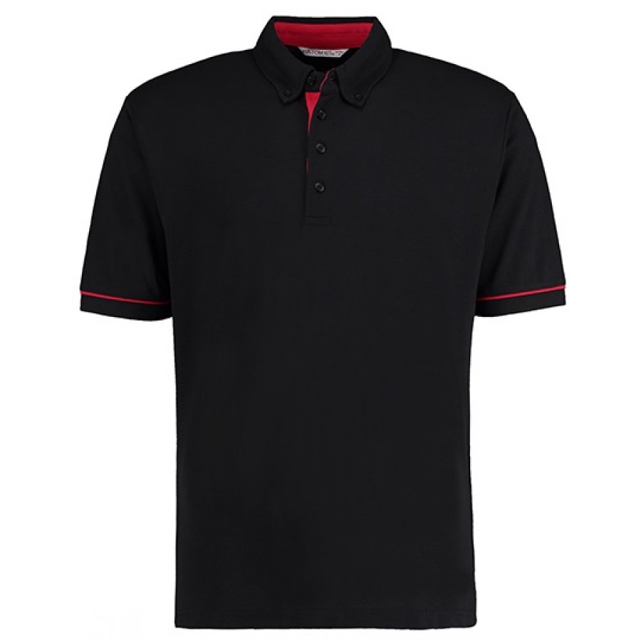 Classic Fit Button Down Collar Contrast Polo Shirt