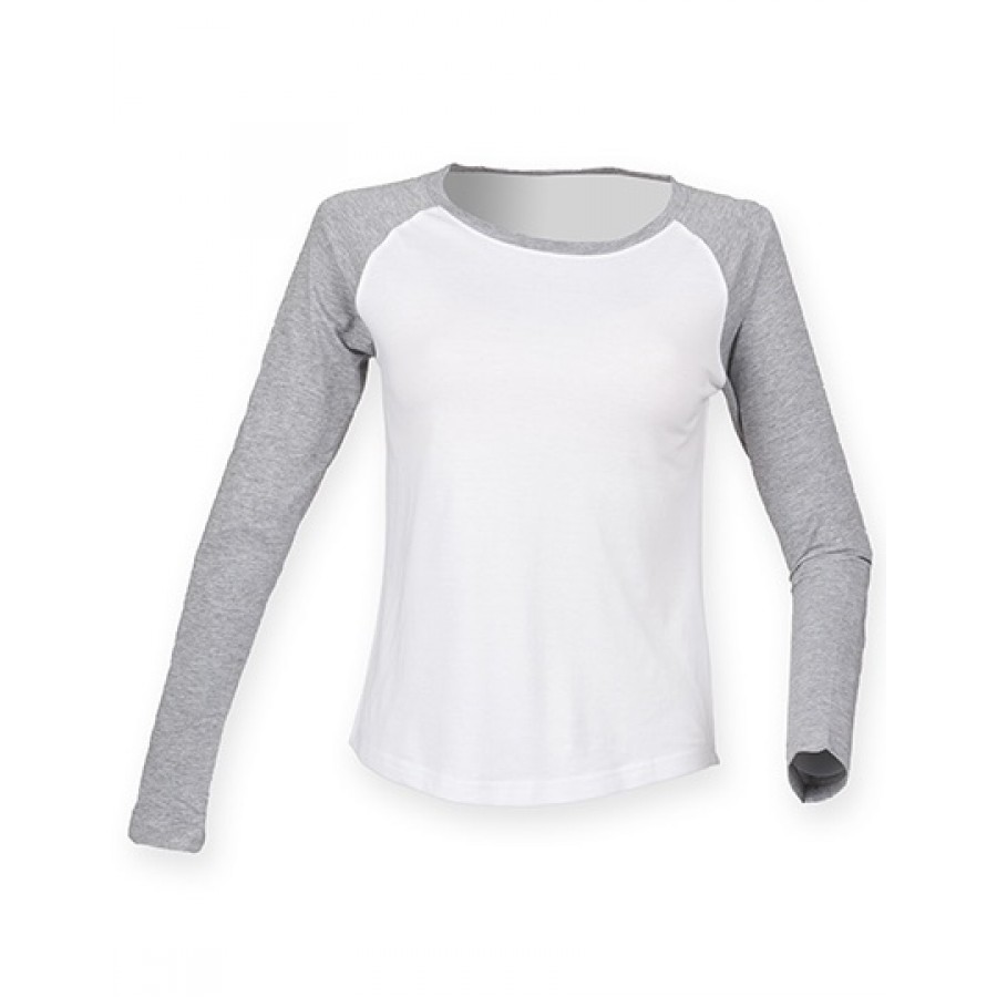 Damen Long Sleeved Baseball T