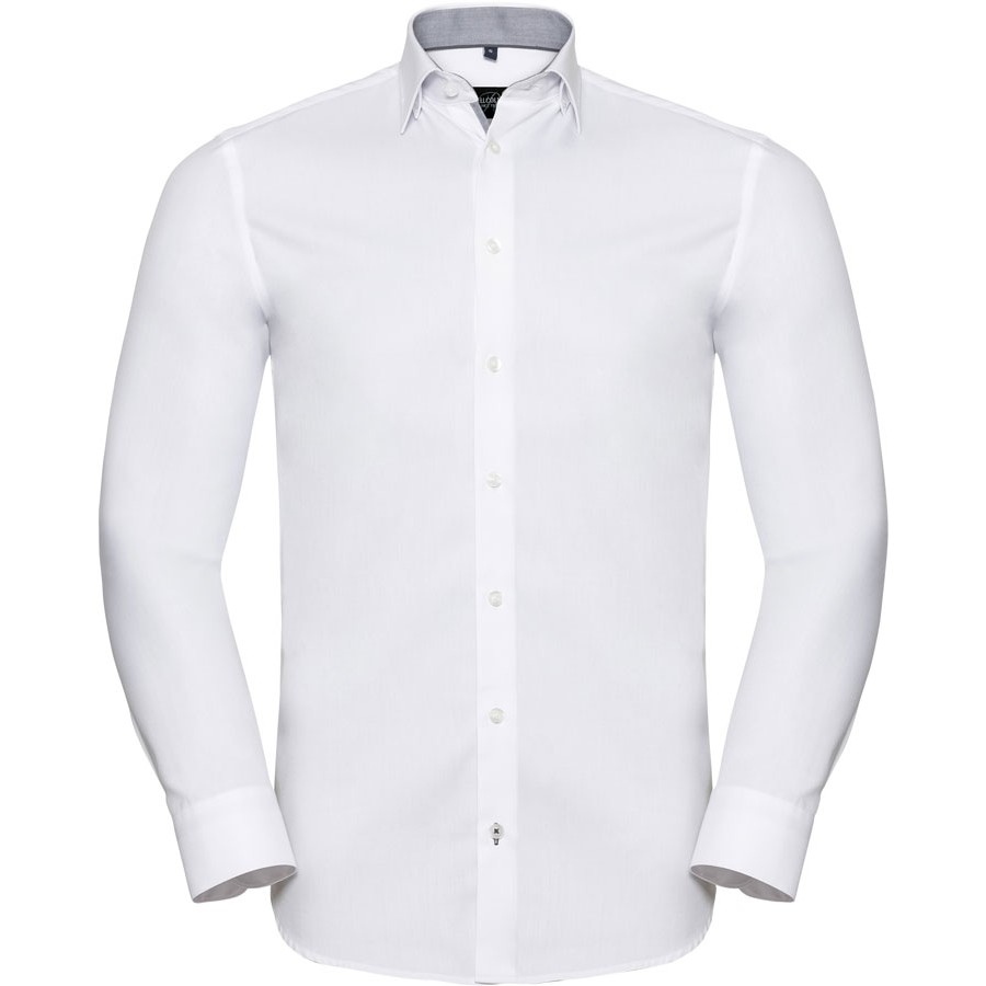 Herringbone Kontrast Hemd langarm