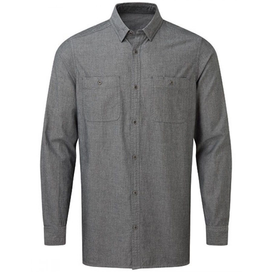 Herren Organic Chambray Fairtrade Long Sleeve Shirt
