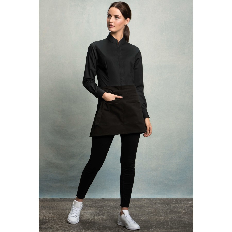 Damen Tailored Fit Bar Shirt Mandarin Collar Long Sleeve – Bild 2