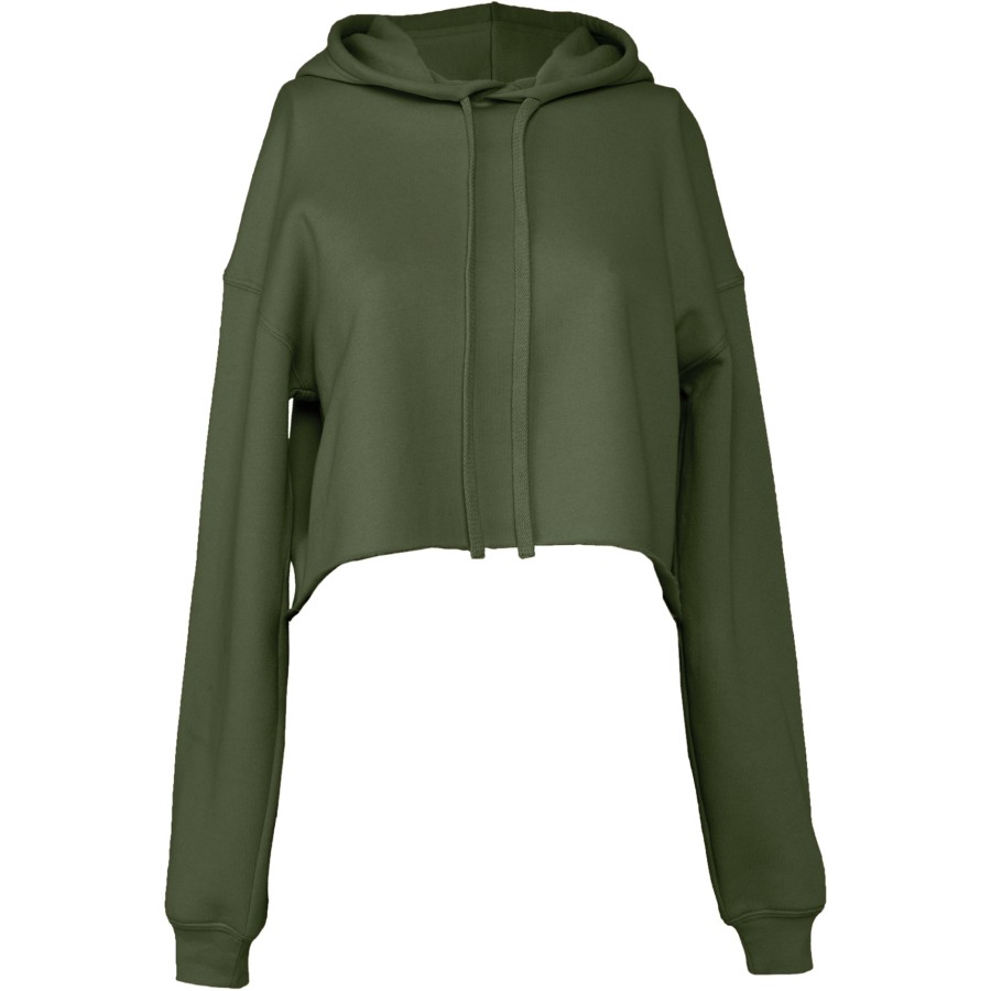 Damen Cropped Fleece Hoodie