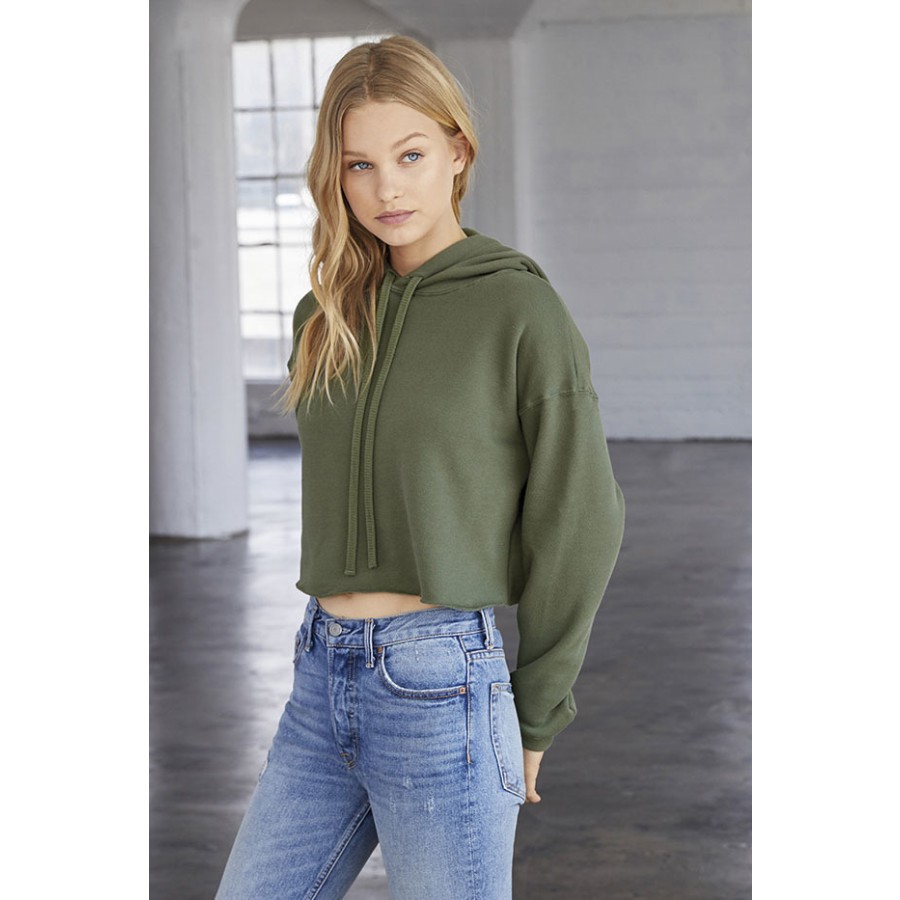 Damen Cropped Fleece Hoodie – Bild 2
