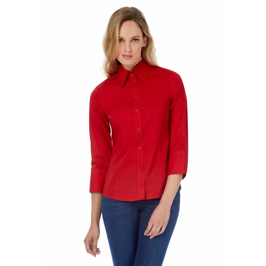 Popeline Stretch Bluse 3/4 Arm – Bild 2