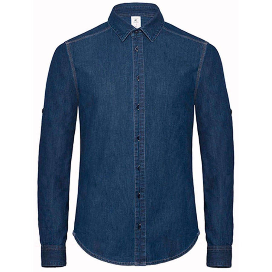 Denim Twill Hemd langarm