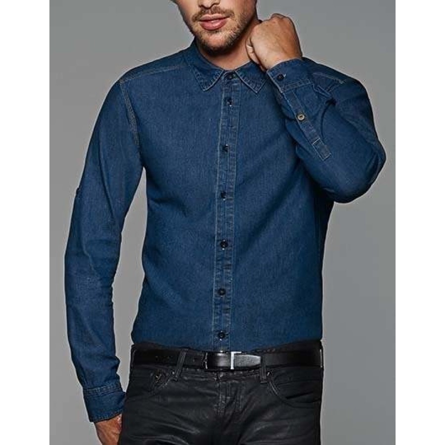 Denim Twill Hemd langarm – Bild 4