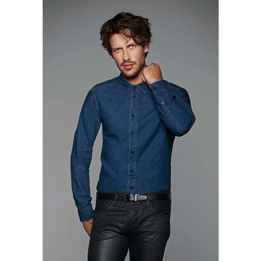 Denim Twill Hemd langarm – Bild 2