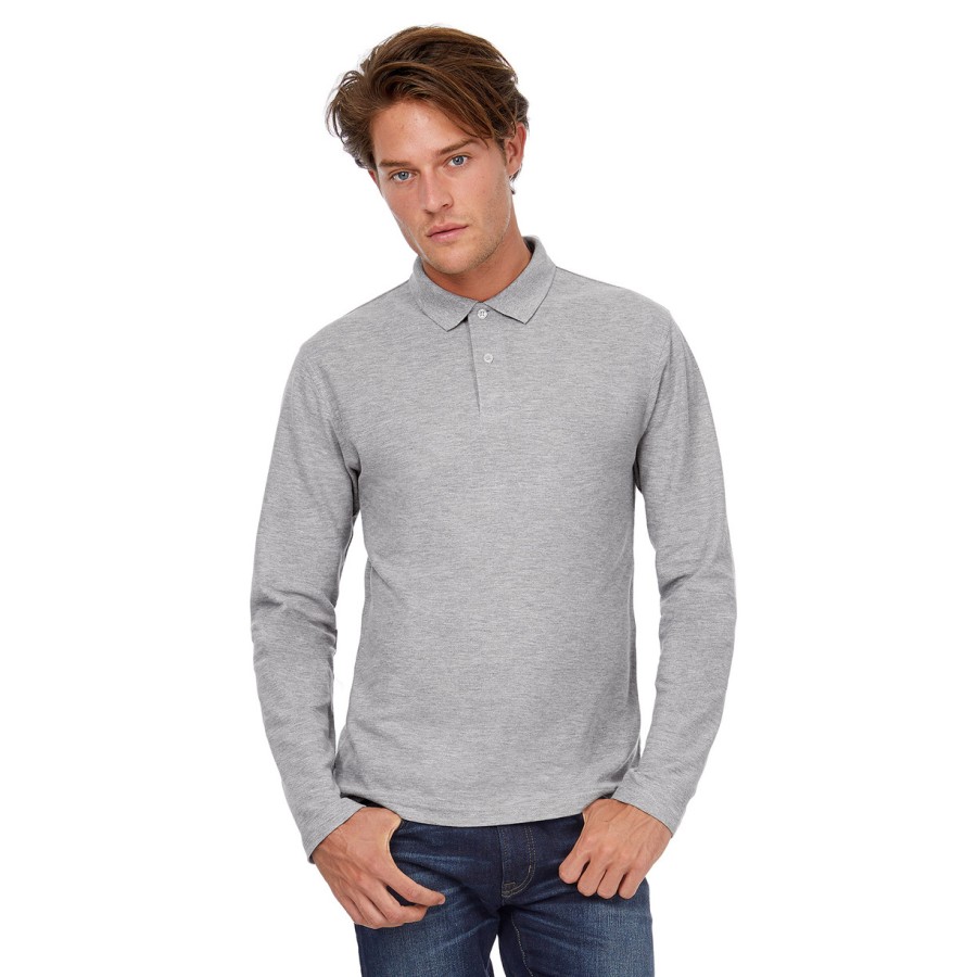 Herren Piqué Polo langarm – Bild 2