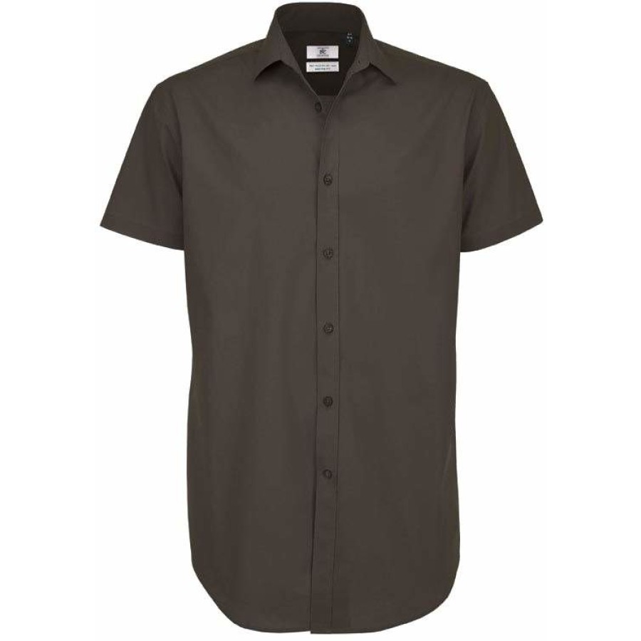 Popeline Stretch Hemd kurzarm