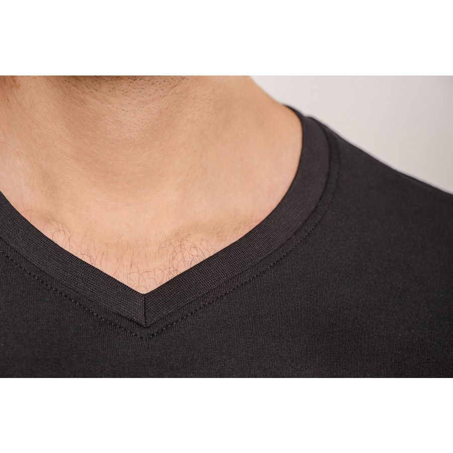 Herren T-Shirt Luxus V-Ausschnitt – Bild 4