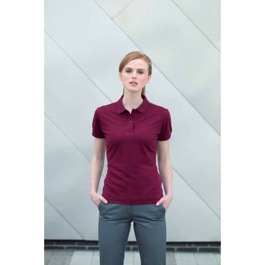 Damen Microfine-Piqué Polo Shirt – Bild 2