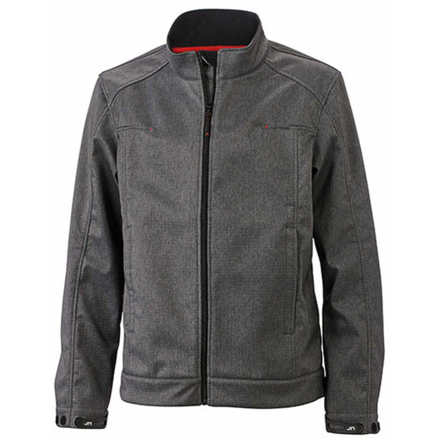 Herren 3-Lagen Melange Softshell Jacke – Bild 7
