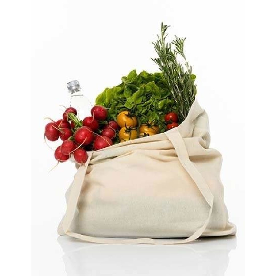 Baumwolltasche mit Seitenfalte lange Henkel