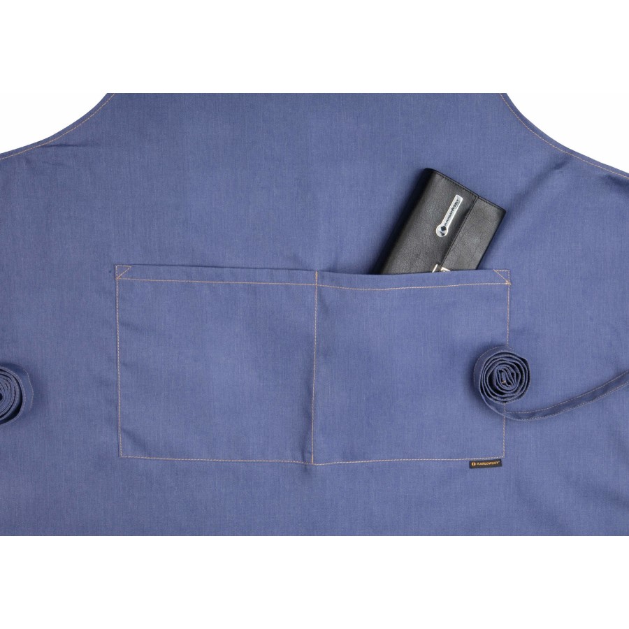 Latzschürze Jeans-Style mit Tasche – Bild 3