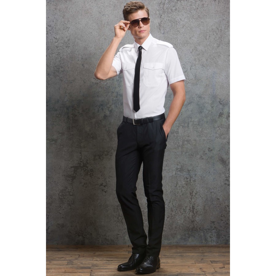 Herren Tailored Fit Pilot Shirt Short Sleeve – Bild 2