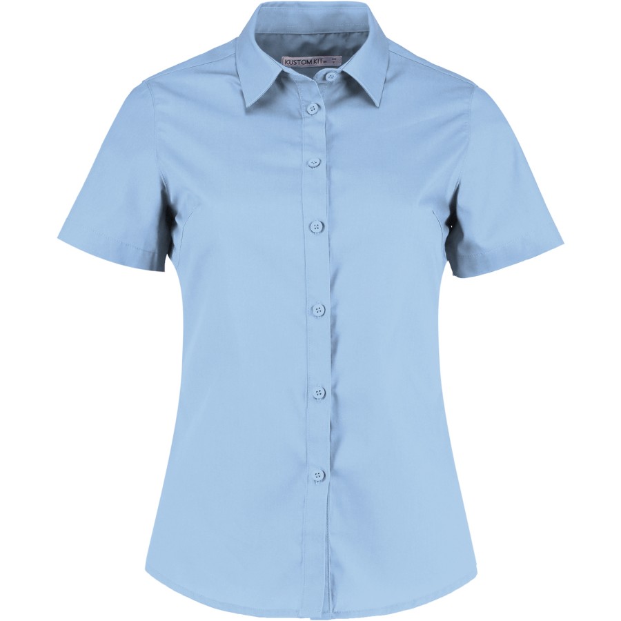 Damen Tailored Fit Poplin Shirt Short Sleeve