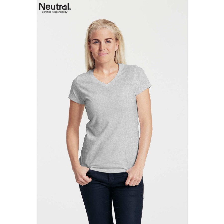 Damen V-neck T-Shirt – Bild 2