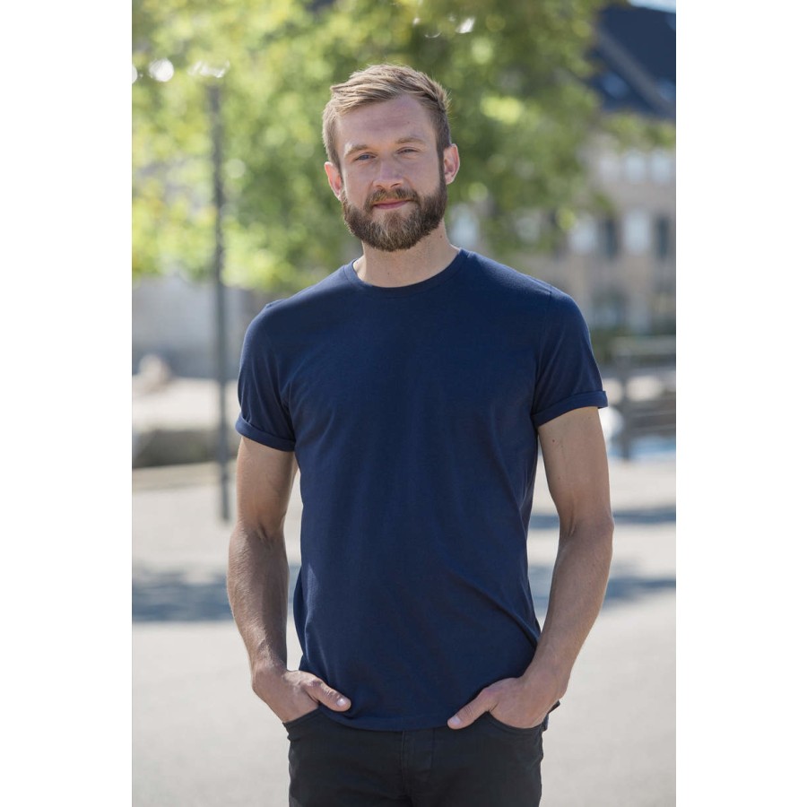 Herren Bio T-Shirt mit Rollärmel – Bild 5