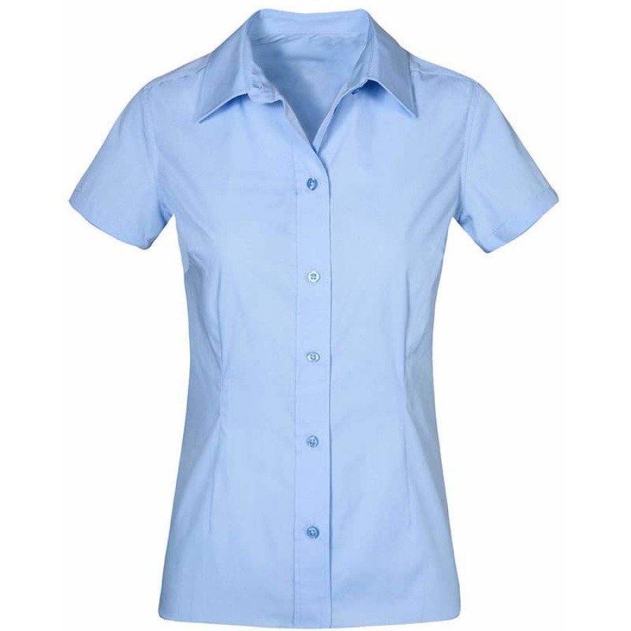 Damen Poplin Shirt Short Sleeve