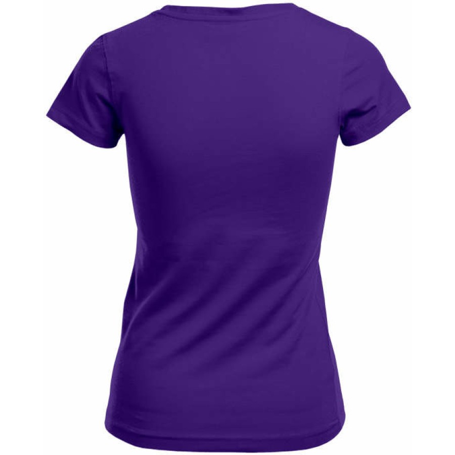 Damen Slim Fit V-Ausschnitt T-Shirt – Bild 4