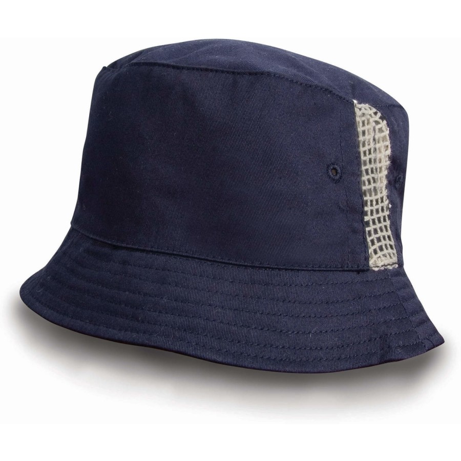 Deluxe Washed Cotton Bucket Hat with Side Mesh Panels