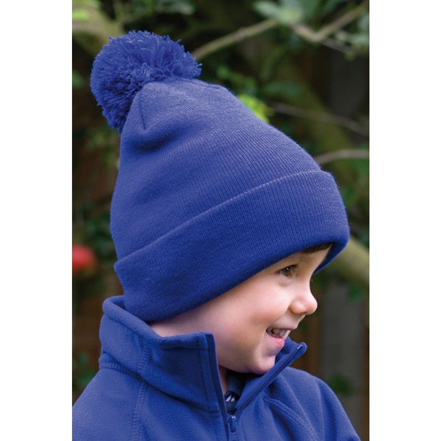 Kinder Strickmütze mit Pompon – Bild 2