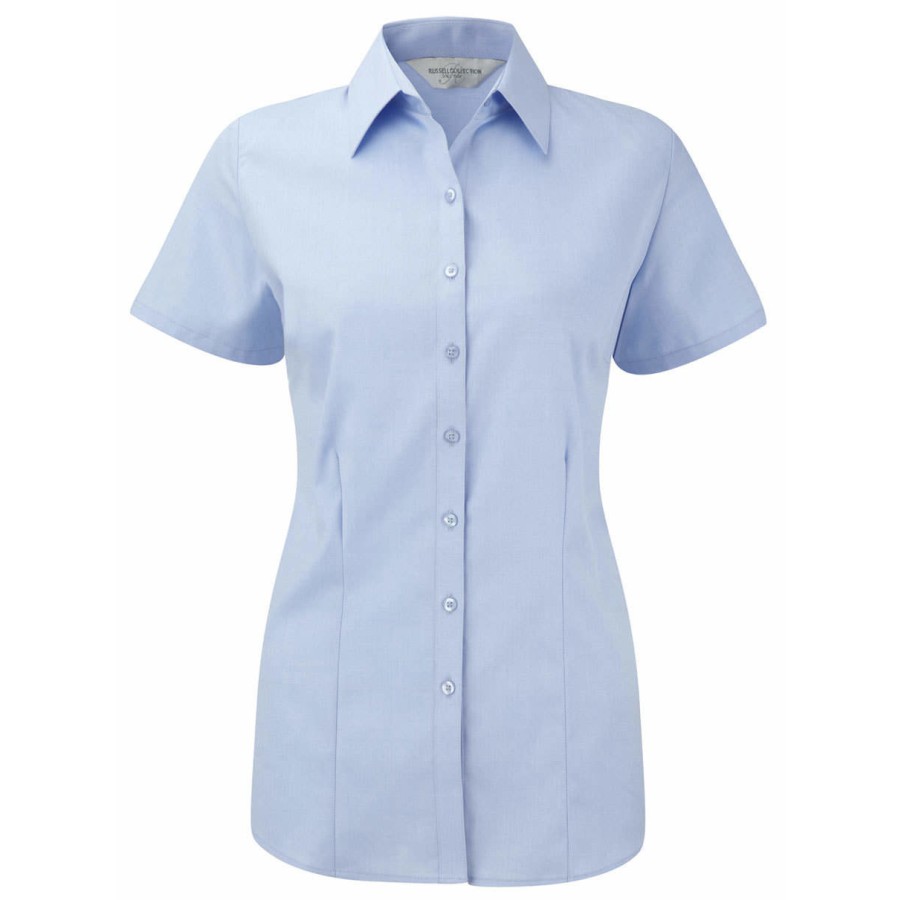 Herringbone Bluse kurzarm