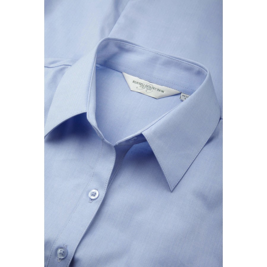 Herringbone Bluse kurzarm – Bild 4