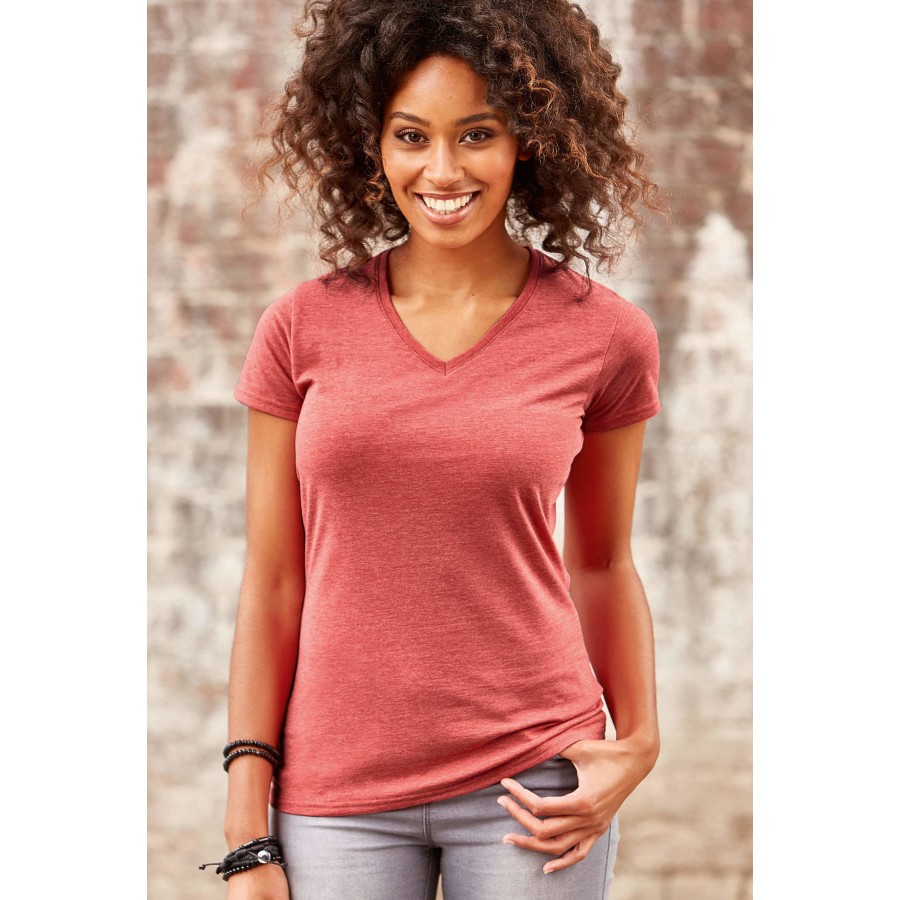 Damen V-Ausschnitt HD T-Shirt – Bild 2