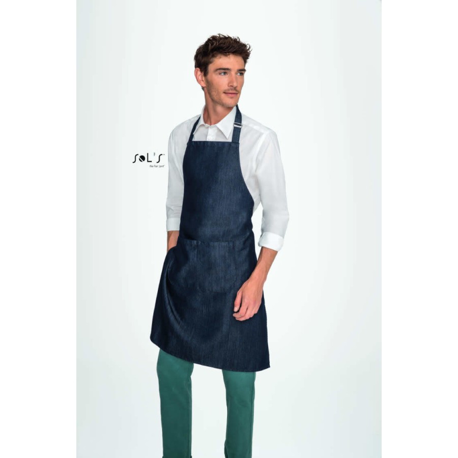 Denim Bib Apron Grant with Pocket – Bild 2
