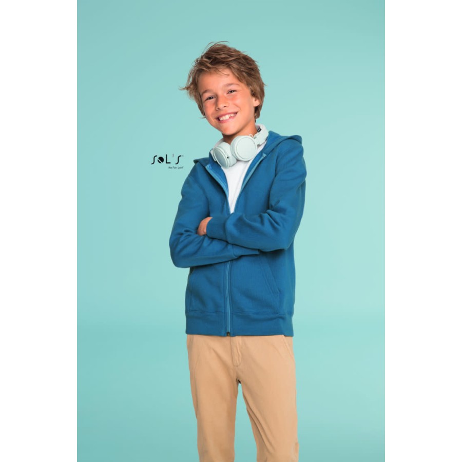 Kinder Zip Hoodie Stone – Bild 2