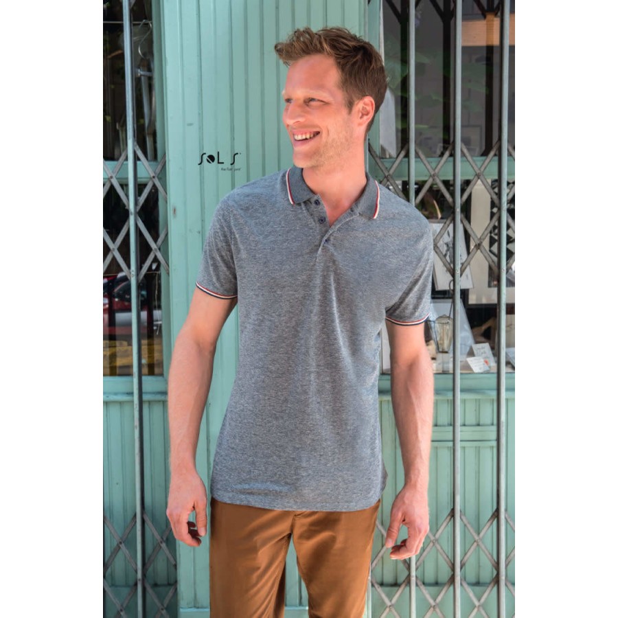 Herren Melange Piqué Polo – Bild 2