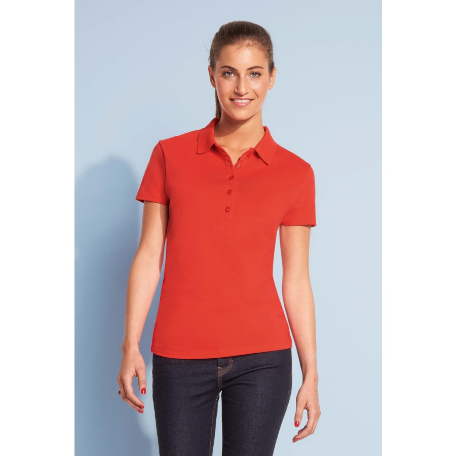 Damen Piqué Stretch Polo – Bild 2