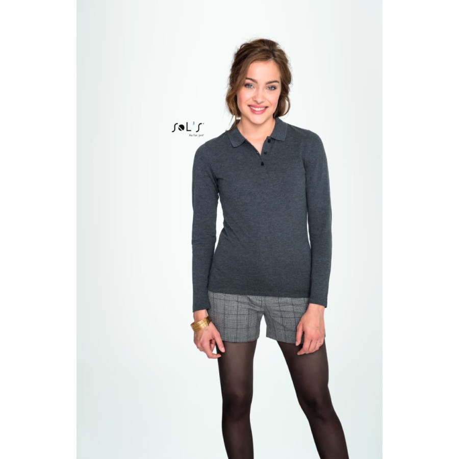Damen Piqué Polo langarm – Bild 2
