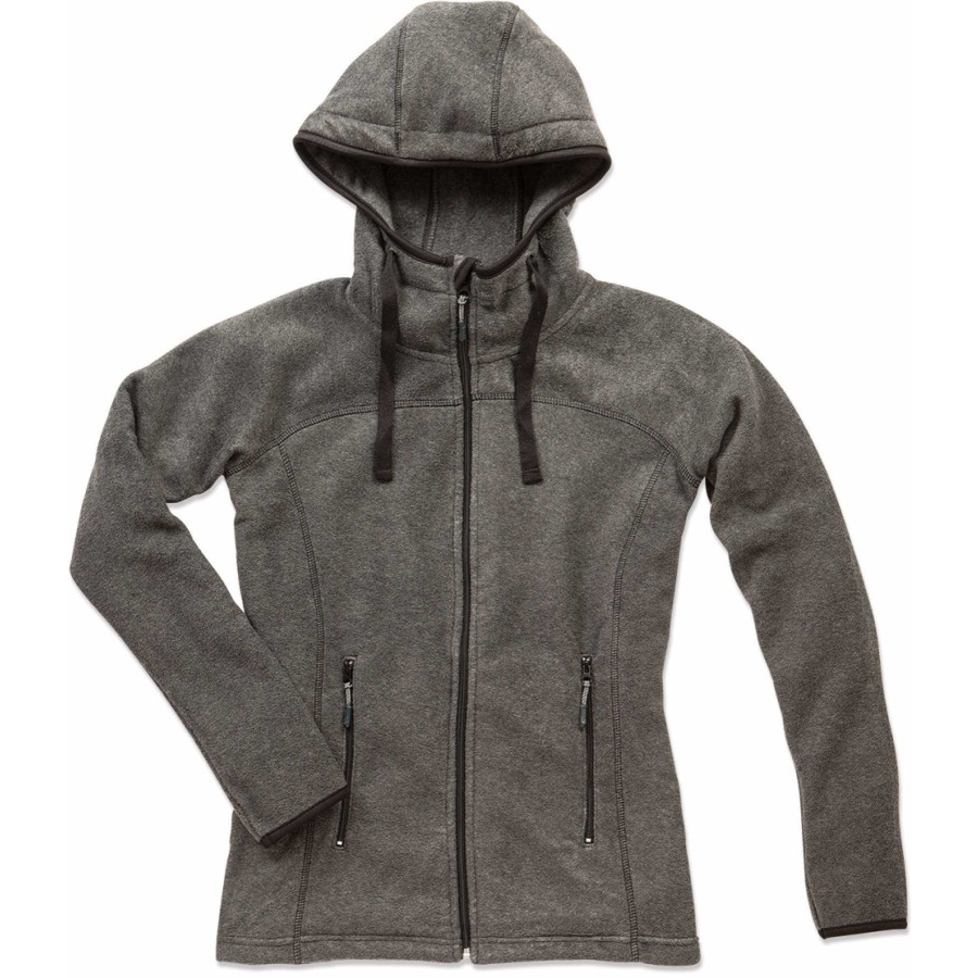 Damen Kapuzen Fleecejacke