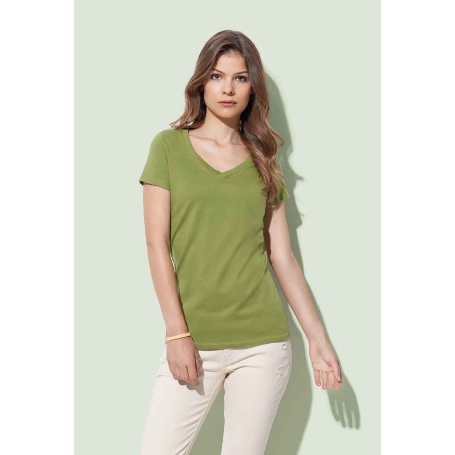 Damen Bio V-Ausschnitt T-Shirt Janet – Bild 2