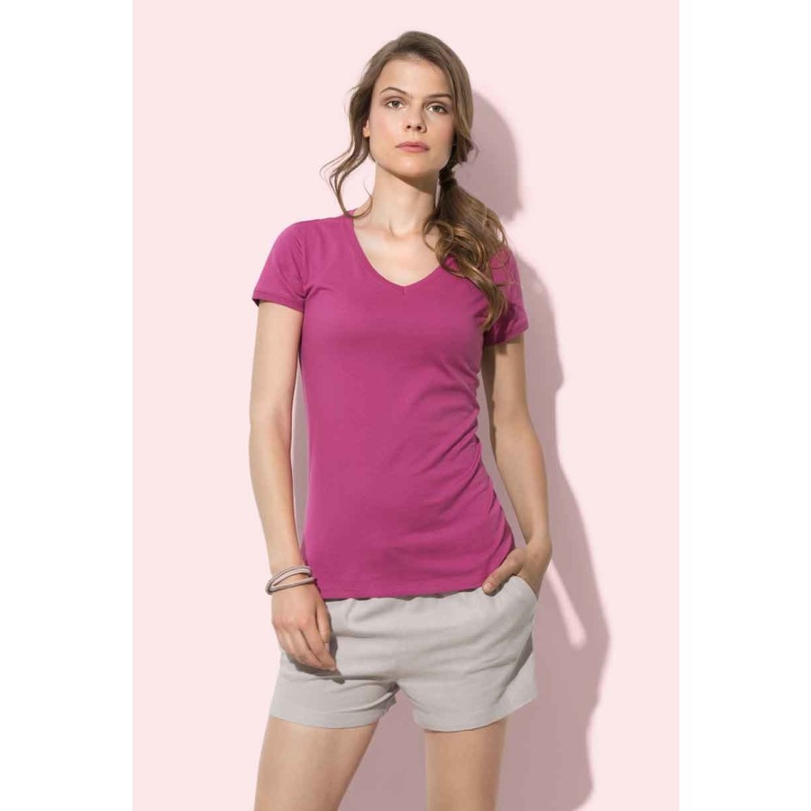 Damen V-Ausschnitt T-Shirt – Bild 2