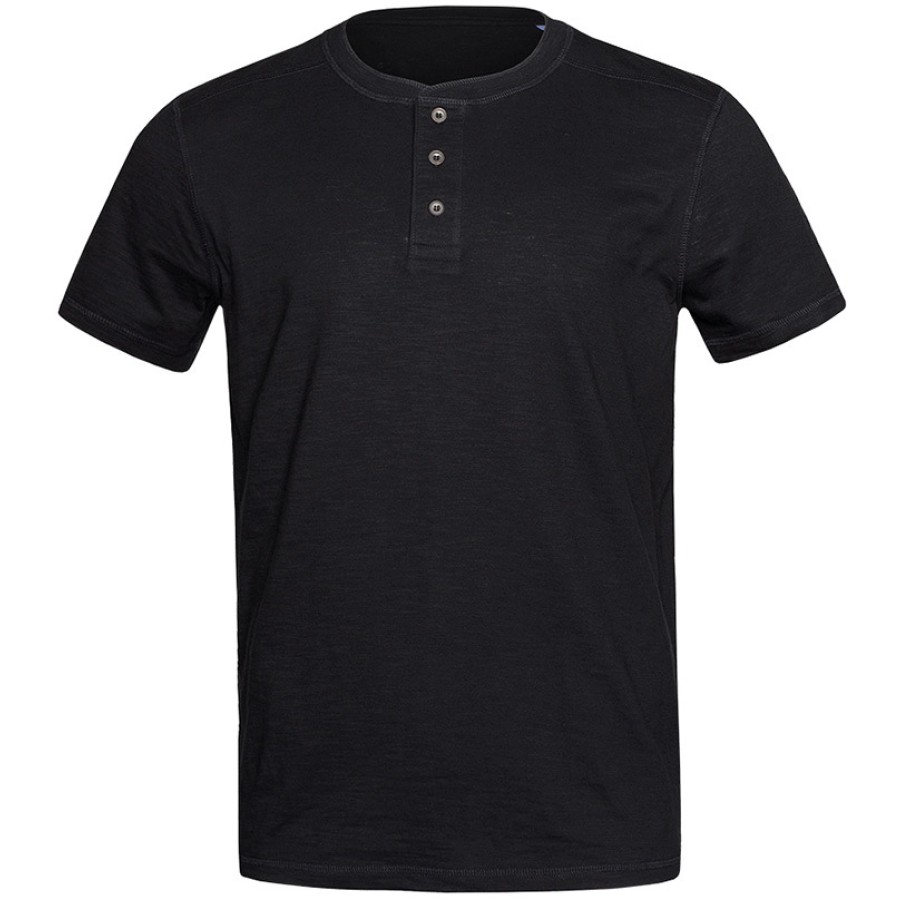 Herren Henley Slub T-Shirt