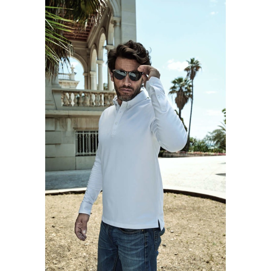 Fashion Stretch Piqué Polo langarm – Bild 2