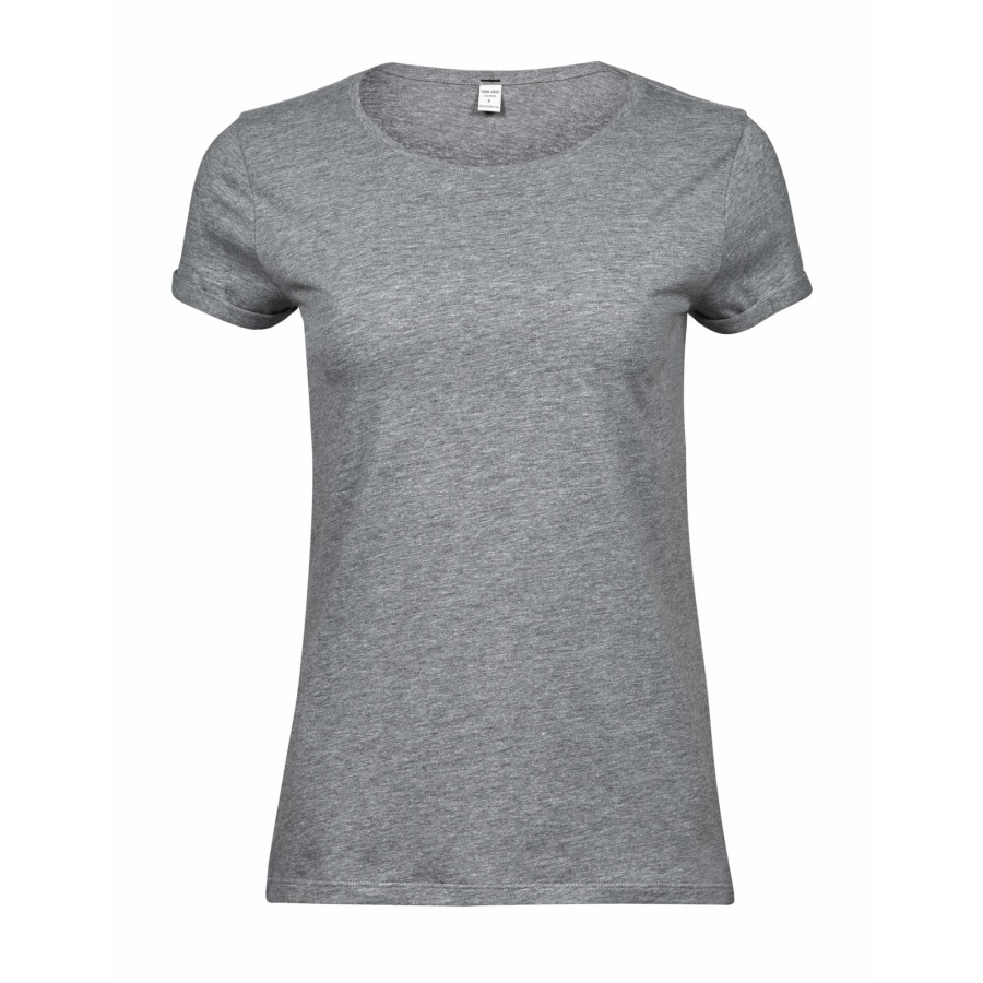 Damen T-Shirt mit Umschlag am Arm