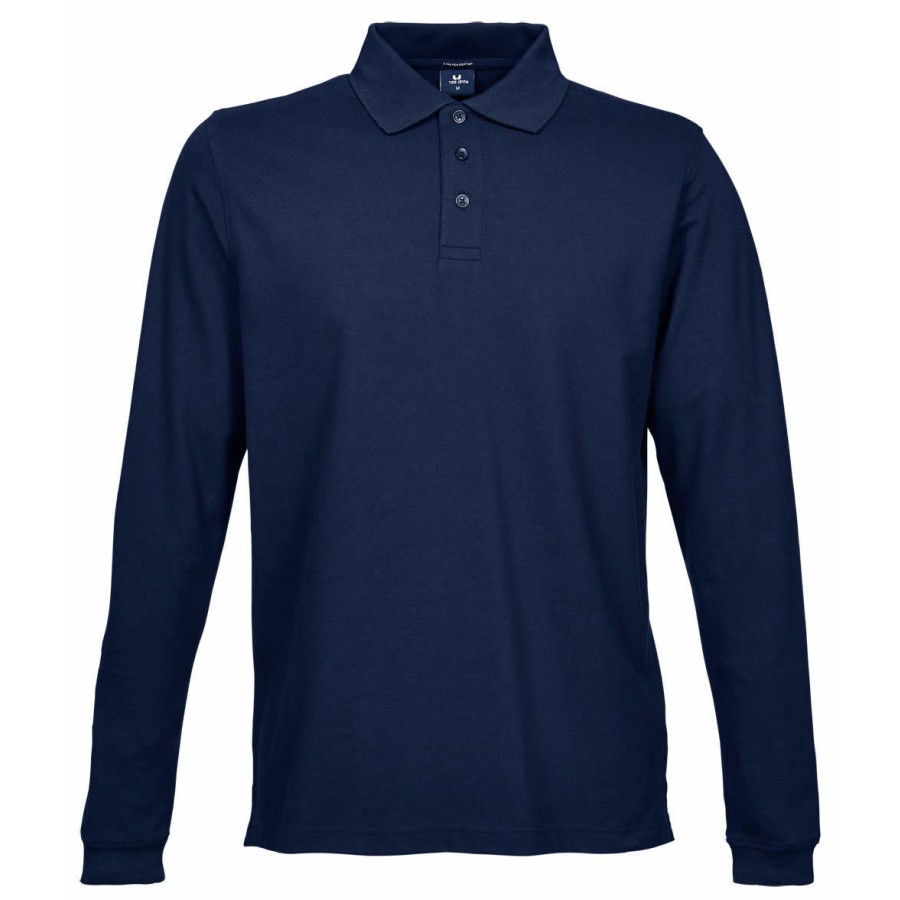 Herren Luxus Stretch Piqué Polo langarm