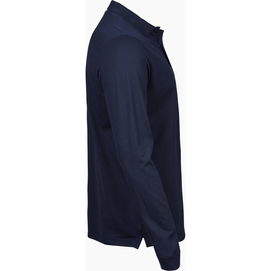 Herren Luxus Stretch Piqué Polo langarm – Bild 4