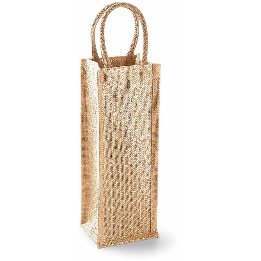 Shimmer Jute Bottle Bag
